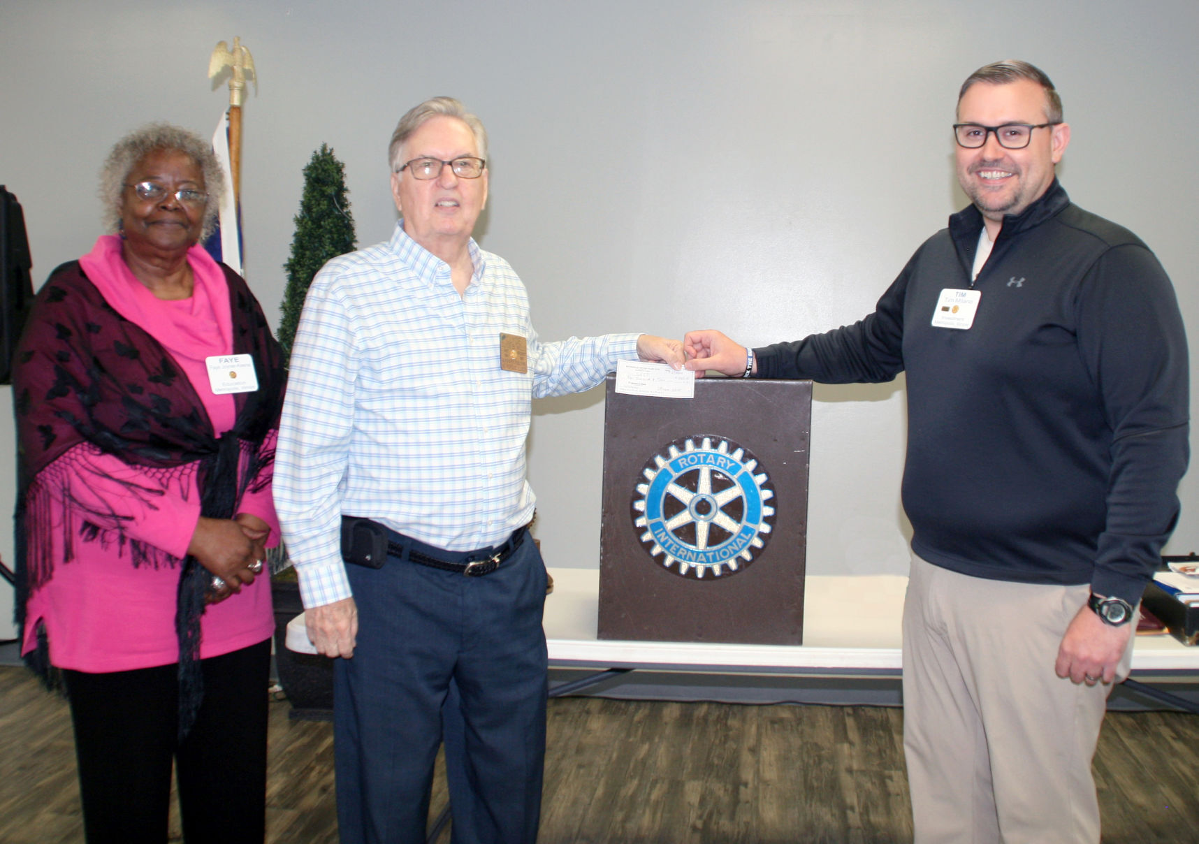 Rotary presents Spaghetti Supper funds